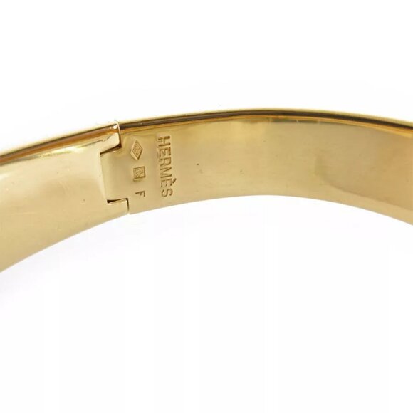 HERMES Clic ClacBangle Bracelet Gold / multicolor metal/enamel - Picture 5 of 8